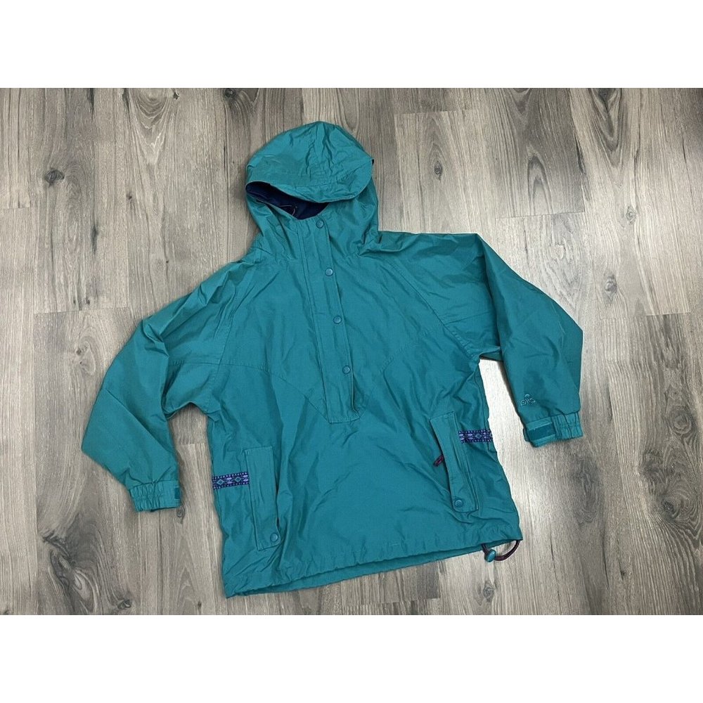 Vintage Eastern Mountain Sports Jacket Pullover Packable Womens Medium Aztec EMS